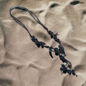 Necklace Jewelry 28 to 44 Inch Length Plastic Gem Costume Beach Core Black